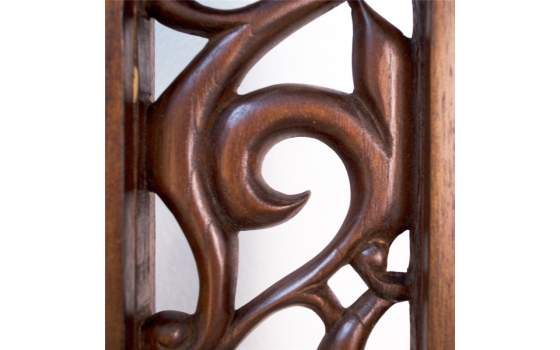 Espejo Decoracion Tallado Calado Nogal Serie Albergaria