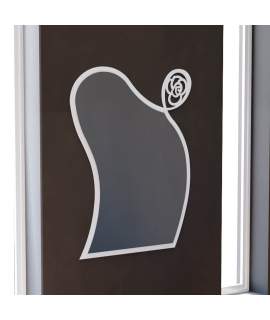 Espejo Decorativo  Diseño Ondulado Motivo Floral Serie Rosa