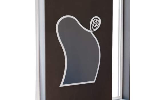 Espejo Decorativo  Diseño Ondulado Motivo Floral Serie Rosa