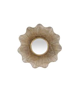 Espejo Diseño Flor Varillas Metalicas Doradas Serie Akiane