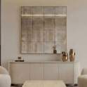 Espejo en Cuadriculas Marco Dorado 100 cm Serie Ainans