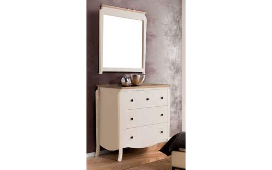 Espejo Estilo Actual Madera Bicolor Serie Dormitorio Praga