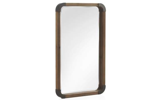 Espejo Industrial Madera Metal y Cristal Serie Albid