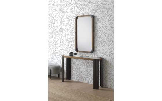 Espejo Industrial Madera Metal y Cristal Serie Albid