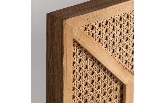 Espejo Madera Ratan Estilo Contemporaneo Serie Azetel