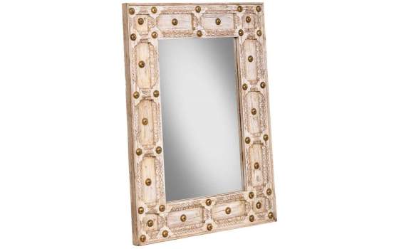 Espejo Madera Tallada Adornos Metalicos Dorados Arretia Espejo Madera Tallada Adornos Metalicos Dorados Arretia