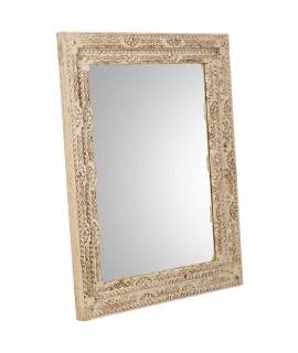 Espejo Madera Tallada Rustica 80 X 100 Blanco Decape Arretia Espejo Madera Tallada Rustica 80 X 100 Blanco Decape Arretia