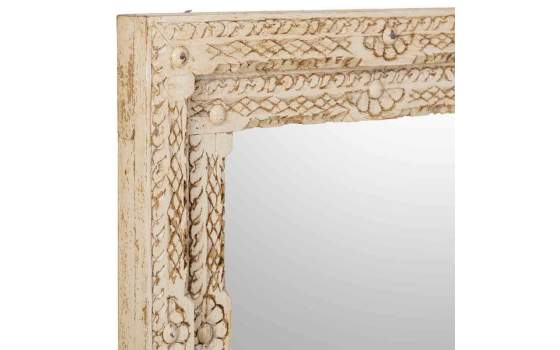 Espejo Madera Tallada Rustica 80 X 100 Blanco Decape Arretia Espejo Madera Tallada Rustica 80 X 100 Blanco Decape Arretia