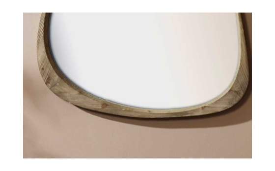 Espejo Marco Madera Rustica Triangular Abstracto Serie Adisla