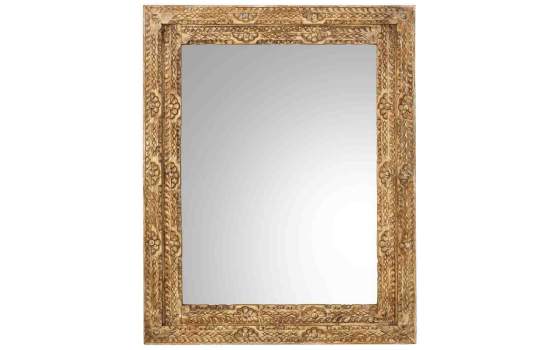 Espejo Marco Madera Tallada Rustica 80 X 100 Serie Arretia