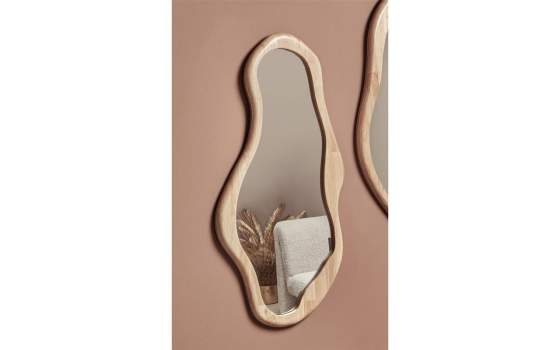 Espejo Moderno Marco Formas Onduladas en Madera Auchi