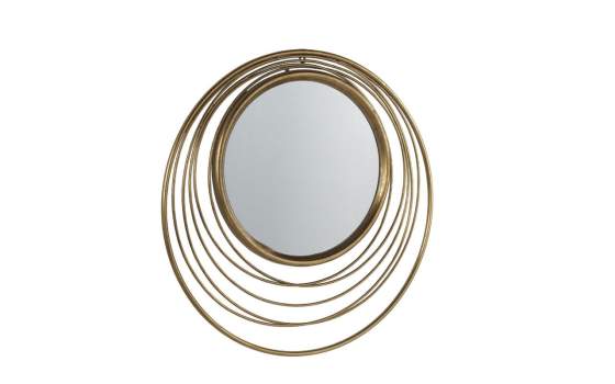 Espejo Mural Aros de Acero Dorado Diseño Actual Serie Alcora