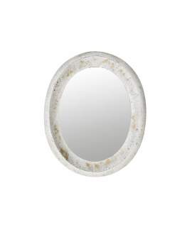 Espejo Oval Metal Oro Blanco de 65 X 79 Serie Enfini