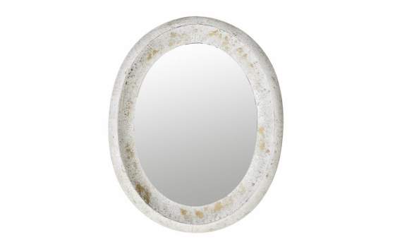 Espejo Oval Metal Oro Blanco de 65 X 79 Serie Enfini