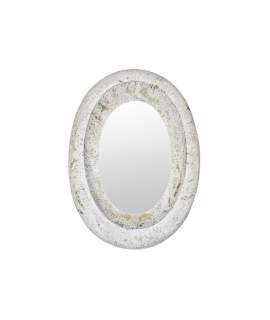 Espejo Oval Metal Oro Blanco Serie Enfini