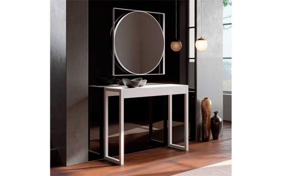 Espejo Recibidor Estilo Moderno Pletina Acero Serie Athose