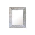 Espejo Recibidor Marco Tallado en Blanco Decape Serie Hanif