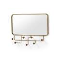 Espejo Rectangular Clasico Oro Con Perchero Serie Abetriz
