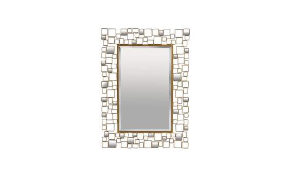 Espejo Rectangular Marco Metal Dorado Serie Akiane