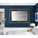 Espejo Rectangular Marco Metal Forja Dorada Serie Akiane