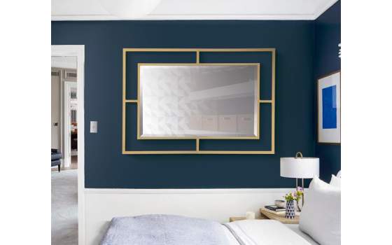 Espejo Rectangular Marco Metal Forja Dorada Serie Akiane