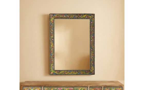 Espejo Rectangular Pintado en colores estilo oriental Albizo