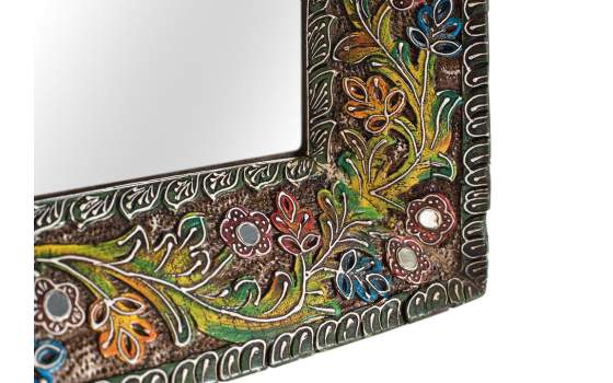 Espejo Rectangular Pintado en colores estilo oriental Albizo