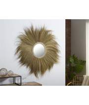 Espejo Redondo Decoracion Paja Estilo Rustico Serie Altiol