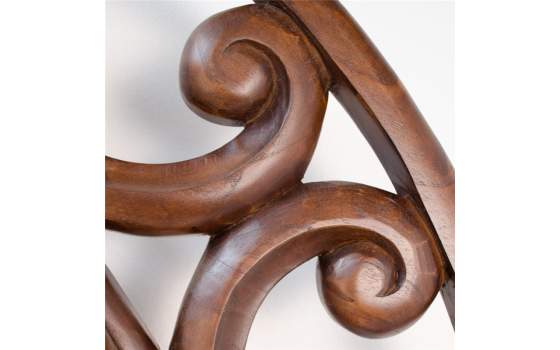 Espejo Redondo Decoracion Tallado Calado Nogal Albergaria