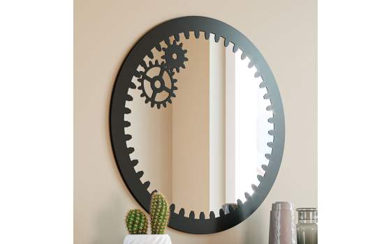 Espejo Redondo Estilo Industrial Acero Serie Roxette