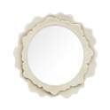 Espejo Redondo Flor Metal Beige 100 cm - Serie Aqua