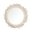Espejo Redondo Flor Metal Beige 83 cm - Serie Aqua