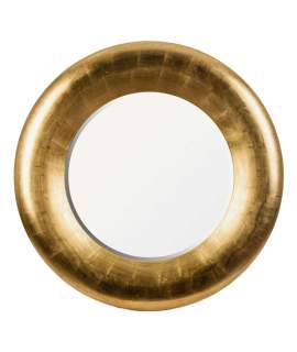 Espejo Redondo Grande Color Oro Estilo Art Deco Serie Adcher