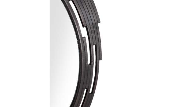 Espejo Redondo Industrial Aluminio Bronce Rustico Collum