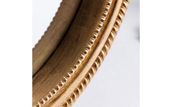 Espejo Redondo Labrado en Oro Estilo Clasico Serie Almesso