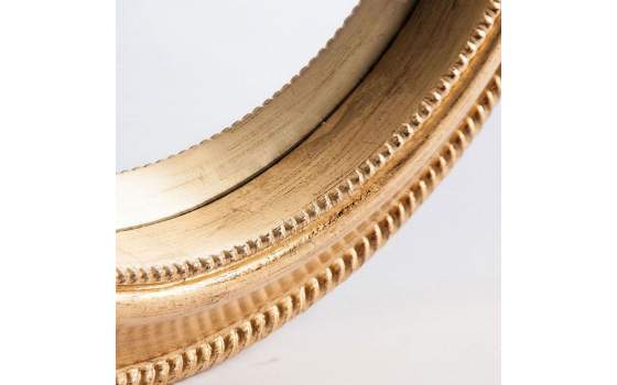 Espejo Redondo Labrado en Oro Estilo Clasico Serie Almesso