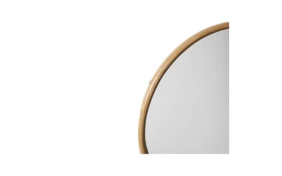 Espejo Redondo Madera 80 cm Acabado Natural - Serie Abrey