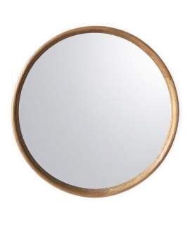Espejo Redondo Madera 80 cm Acabado Natural - Serie Abrey