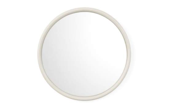 Espejo Redondo Madera 80 cm Color Beige - Serie Abrey
