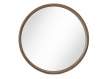 Espejo Redondo Madera 80 cm Color Nogal - Serie Abrey