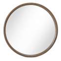 Espejo Redondo Madera 80 cm Color Nogal - Serie Abrey