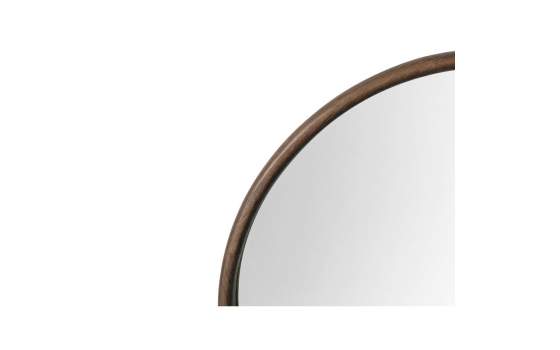 Espejo Redondo Madera 80 cm Color Nogal - Serie Abrey
