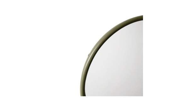 Espejo Redondo Madera 80 cm Color Verde - Serie Abrey