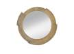 Espejo Redondo Madera Metal Dorado Serie Ariane
