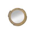 Espejo Redondo Madera Metal Dorado Serie Ariane