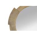 Espejo Redondo Madera Metal Dorado Serie Ariane