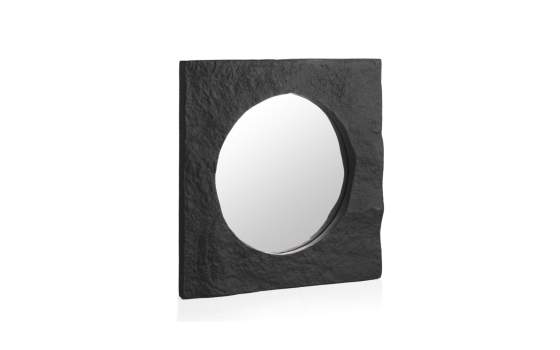 Espejo Redondo Marco Imitacion Piedra Cuadrado  Almano