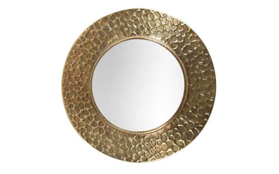 Espejo Redondo Metal Laminado Oro Serie Ariane