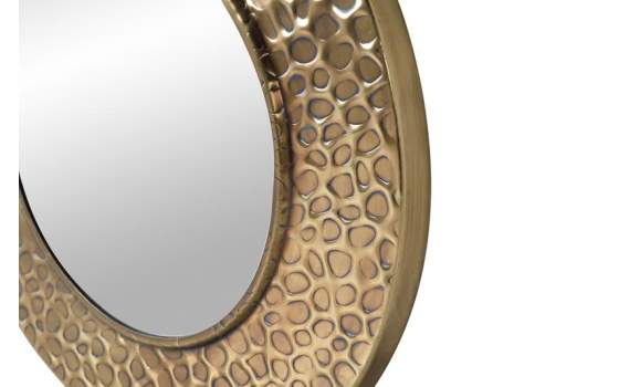 Espejo Redondo Metal Laminado Oro Serie Ariane