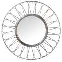 Espejo Redondo Metalico Plateado Serie Barlisa